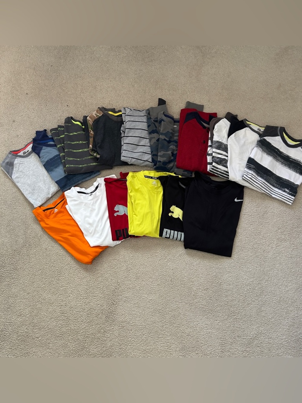 Bundle of 16 boys long sleeve shirts